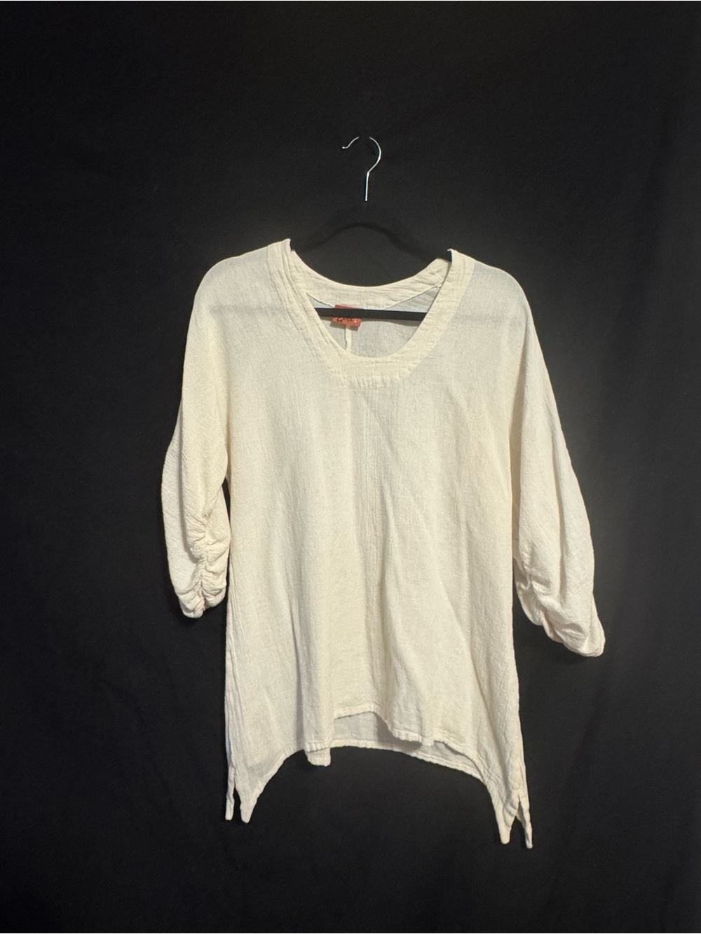 Oh My Gauze! Cream V-Neck Gauze Tunic Top